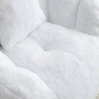 Fauteuil poire géant avec repose-pieds, surdimensionné pour adultes et enfants, en fausse fourrure en forme de coquille