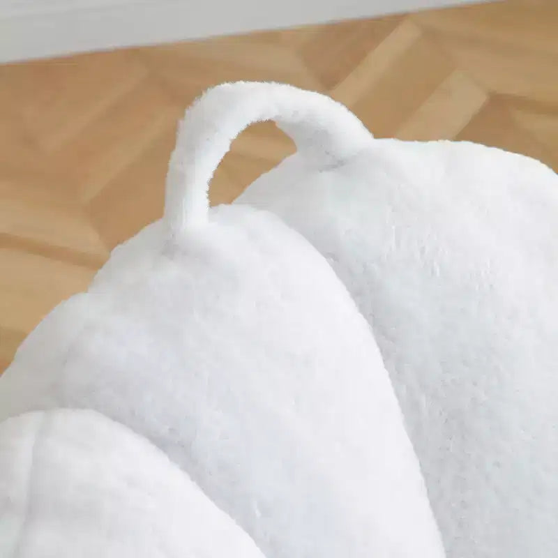 Fauteuil poire géant avec repose-pieds, surdimensionné pour adultes et enfants, en fausse fourrure en forme de coquille