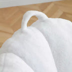 Fauteuil poire géant avec repose-pieds, surdimensionné pour adultes et enfants, en fausse fourrure en forme de coquille