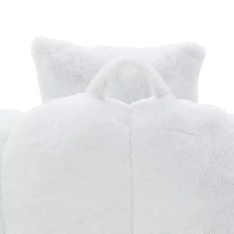 Fauteuil poire géant avec repose-pieds, surdimensionné pour adultes et enfants, en fausse fourrure en forme de coquille