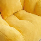 Fauteuil poire géant avec repose-pieds, surdimensionné pour adultes et enfants, en fausse fourrure en forme de coquille
