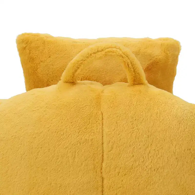 Fauteuil poire géant avec repose-pieds, surdimensionné pour adultes et enfants, en fausse fourrure en forme de coquille