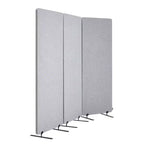 VEVOR 2FT Room Divider, 3 Panel PET Polyester Soundproof Room Screen, Folding Privacy Divider Portable Partition Divider for Room Separation, Grey