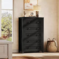 GALAXHERO 5 Drawer Farmhouse Dresser, Tall Wood Storage Organizer for Bedroom, Chest of Drawers with Rustic Handles for Living Room, Hallway