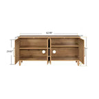 Meuble de rangement GDFStudio Mid Century Modern 62.99'' avec portes sculptées motif floral et étagères réglables