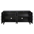 Meuble de rangement GDFStudio Mid Century Modern 62.99'' avec portes sculptées motif floral et étagères réglables