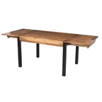 Table à manger rectangulaire extensible Royal Hampton de 210 cm, plateau en manguier sculpté main avec pieds en fer