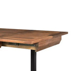 Table à manger rectangulaire extensible Royal Hampton de 210 cm, plateau en manguier sculpté main avec pieds en fer