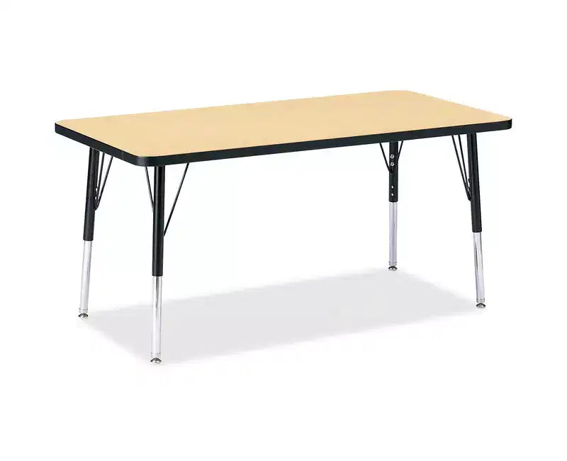 Table rectangulaire Jonti-Craft Berries, hauteur élémentaire, plateau couleur (24 x 48) en noir