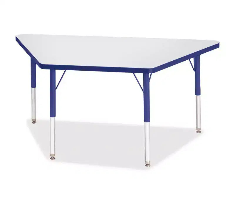 Jonti-Craft Berries Elementary Height Prism Edge Trapezoid Table (24 x 48) in Blue