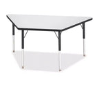 Jonti-Craft Berries Adult-Size Gray Laminate Trapezoid Table 30 x 60 in Black