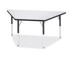 Table trapézoïdale Jonti-Craft Berries pour adulte, stratifié gris, 30 x 60 po, pieds noirs
