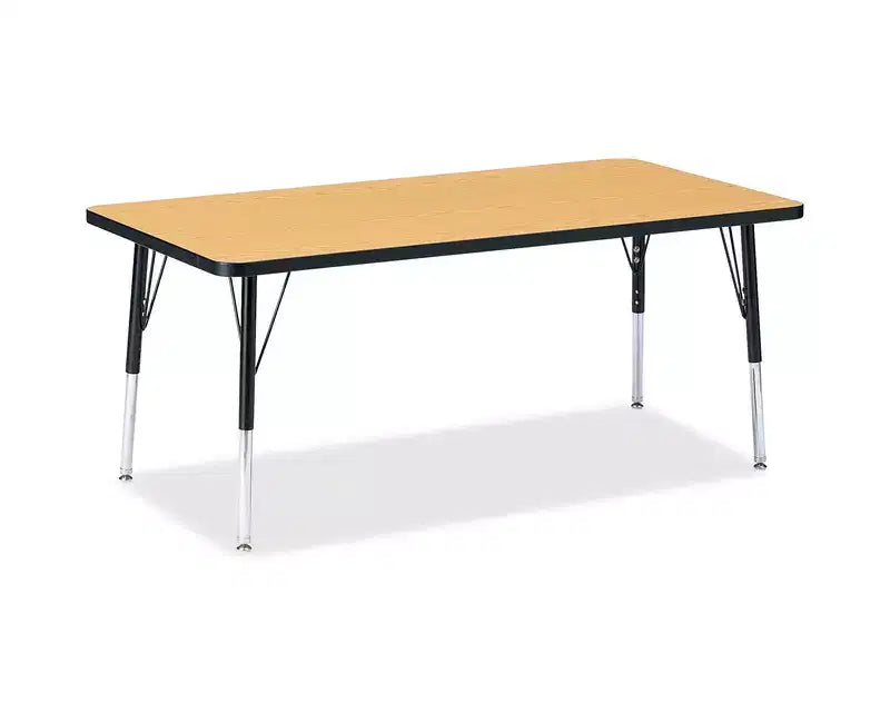 Table rectangulaire Jonti-Craft Berries, hauteur primaire, plateau couleur, 30 x 60 po, noire