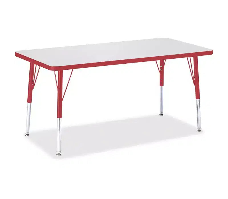 Jonti-Craft Berries Elementary Height Color Edge Rectangle Table (24 x 48) in Red