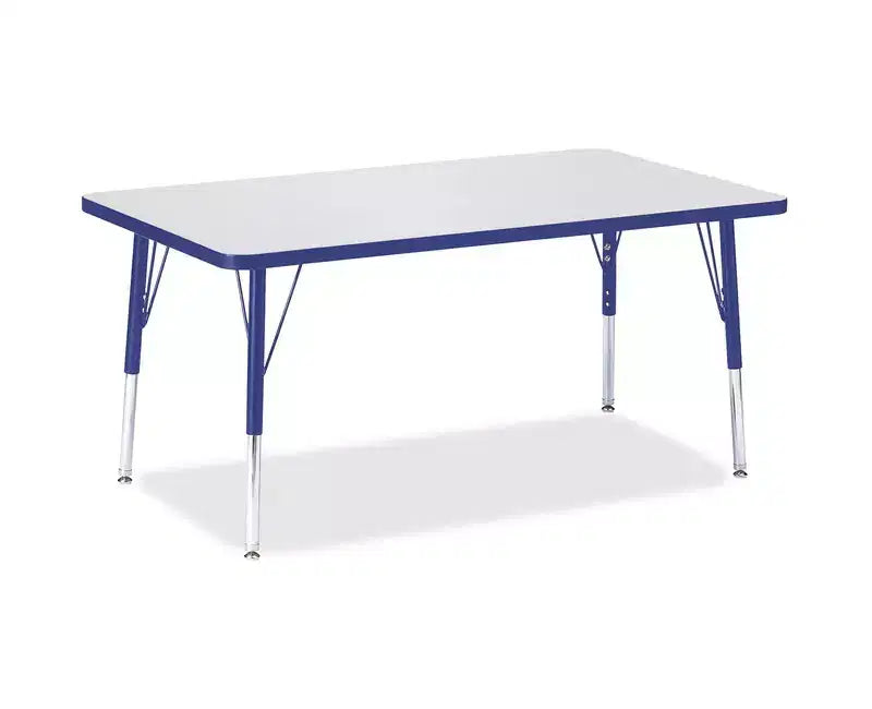 Table rectangulaire Jonti-Craft Berries, hauteur élémentaire, plateau gris (30 x 48 po) bleue