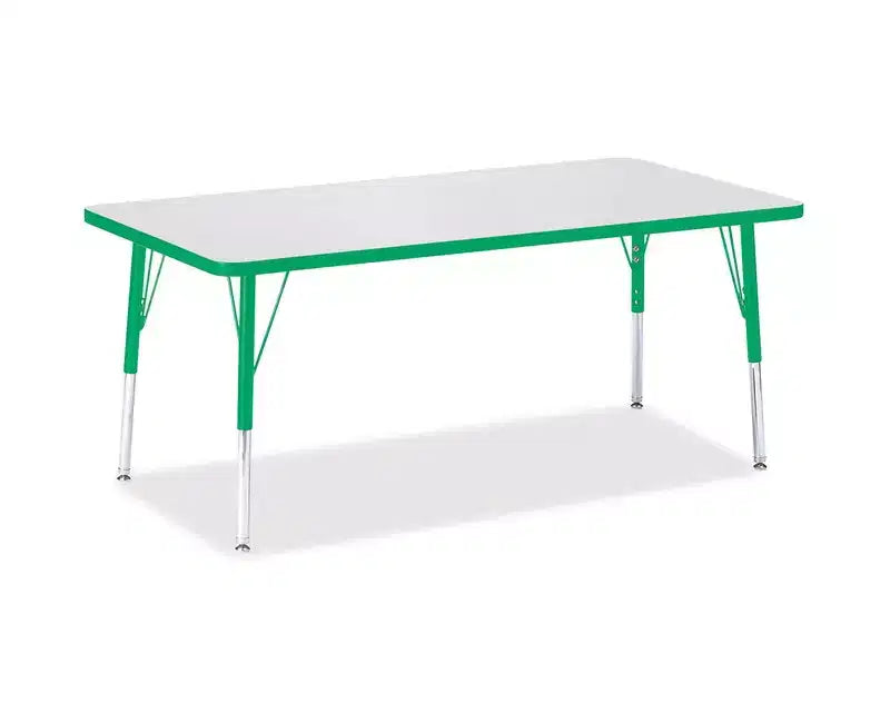 Table rectangulaire Jonti-Craft Berries, hauteur élémentaire, contour coloré, 30 x 60 po, vert