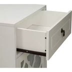 Commode de chambre à coucher rétro Okak avec 5 tiroirs en similicuir grain de bois, meuble de rangement avec glissières métalliques pour salon, couloir, entrée