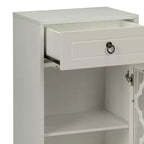 Commode de chambre à coucher rétro Okak avec 5 tiroirs en similicuir grain de bois, meuble de rangement avec glissières métalliques pour salon, couloir, entrée