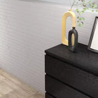 Commode de chambre à coucher rétro Okak avec 5 tiroirs en similicuir grain de bois, meuble de rangement avec glissières métalliques pour salon, couloir, entrée