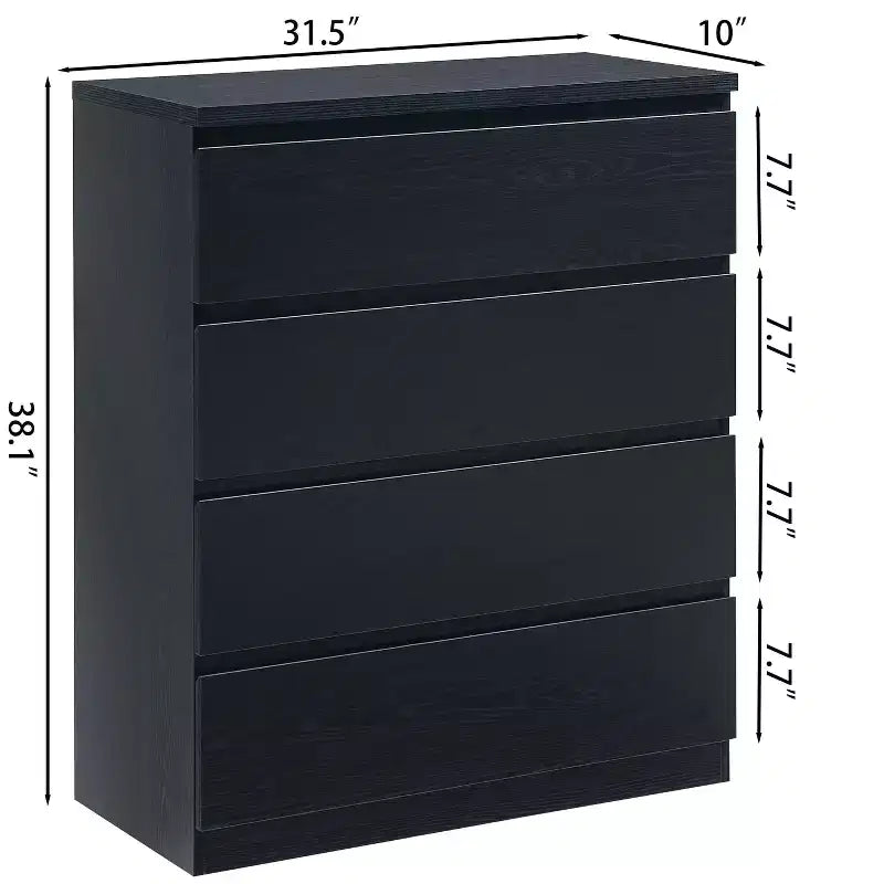 Commode de chambre à coucher rétro Okak avec 5 tiroirs en similicuir grain de bois, meuble de rangement avec glissières métalliques pour salon, couloir, entrée