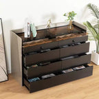 Coiffeuse Okak Bluetooth LED avec commande par application, buffet de rangement en verre trempé et coins arrondis sécurisés pour les enfants, télécommande tactile pour chambre à coucher