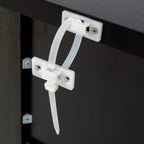 Coiffeuse Okak Bluetooth LED avec commande par application, buffet de rangement en verre trempé et coins arrondis sécurisés pour les enfants, télécommande tactile pour chambre à coucher