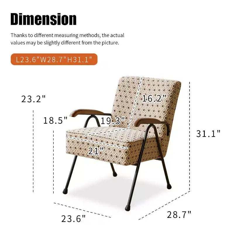Fauteuil moderne en tissu Okak, chaise de salon avec dossier haut rembourré, fauteuil avec pieds en métal pour la salle à manger, la chambre ou le bureau