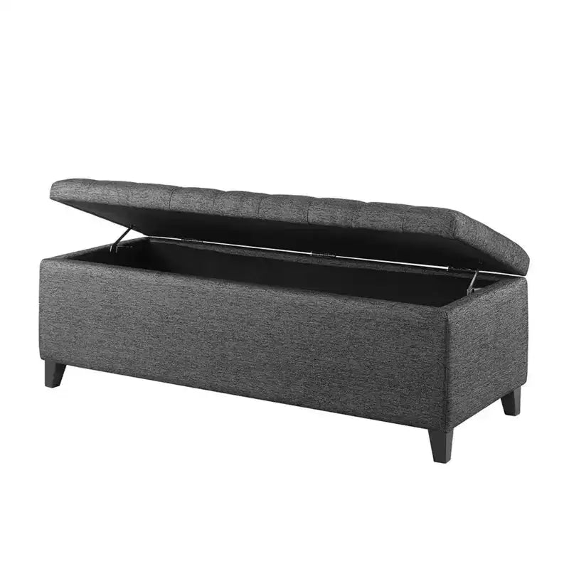 Banc de rangement multifonctionnel Okak avec repose-pieds rembourré capitonné, banc de lit, fermeture douce pour canapé, chambre, entrée