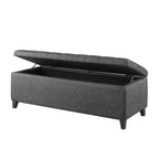 Banc de rangement multifonctionnel Okak avec repose-pieds rembourré capitonné, banc de lit, fermeture douce pour canapé, chambre, entrée