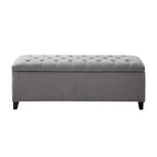 Banc de rangement multifonctionnel Okak avec repose-pieds rembourré capitonné, banc de lit, fermeture douce pour canapé, chambre, entrée