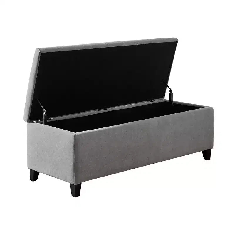 Banc de rangement multifonctionnel Okak avec repose-pieds rembourré capitonné, banc de lit, fermeture douce pour canapé, chambre, entrée