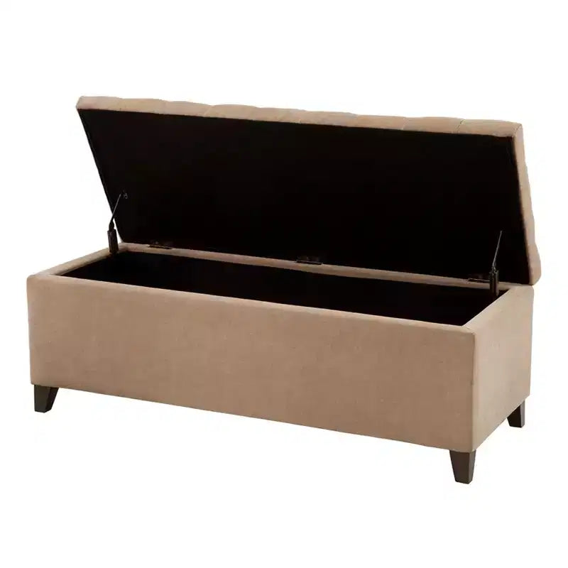 Banc de rangement multifonctionnel Okak avec repose-pieds rembourré capitonné, banc de lit, fermeture douce pour canapé, chambre, entrée