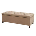 Banc de rangement multifonctionnel Okak avec repose-pieds rembourré capitonné, banc de lit, fermeture douce pour canapé, chambre, entrée