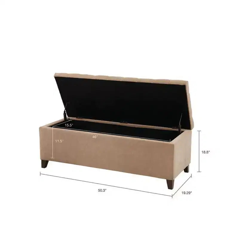 Banc de rangement multifonctionnel Okak avec repose-pieds rembourré capitonné, banc de lit, fermeture douce pour canapé, chambre, entrée