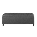 Banc de rangement multifonctionnel Okak avec repose-pieds rembourré capitonné, banc de lit, fermeture douce pour canapé, chambre, entrée