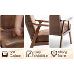 Fauteuil d'appoint Okak Leisure, fauteuil de salon avec dossier extra-épais, fauteuil à oreilles avec pieds en bois massif pour salle de lecture, chambre à coucher