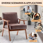 Fauteuil d'appoint Okak Leisure, fauteuil de salon avec dossier extra-épais, fauteuil à oreilles avec pieds en bois massif pour salle de lecture, chambre à coucher