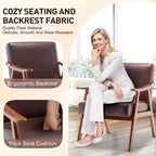 Fauteuil d'appoint Okak Leisure, fauteuil de salon avec dossier extra-épais, fauteuil à oreilles avec pieds en bois massif pour salle de lecture, chambre à coucher