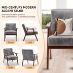 Fauteuil d'appoint Okak Leisure, fauteuil de salon avec dossier extra-épais, fauteuil à oreilles avec pieds en bois massif pour salle de lecture, chambre à coucher
