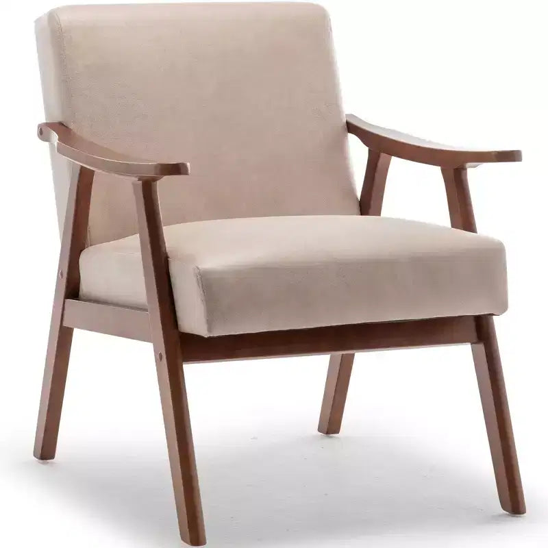 Fauteuil d'appoint Okak Leisure, fauteuil de salon avec dossier extra-épais, fauteuil à oreilles avec pieds en bois massif pour salle de lecture, chambre à coucher