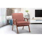 Fauteuil d'appoint Okak Leisure, fauteuil de salon avec dossier extra-épais, fauteuil à oreilles avec pieds en bois massif pour salle de lecture, chambre à coucher