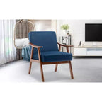 Fauteuil d'appoint Okak Leisure, fauteuil de salon avec dossier extra-épais, fauteuil à oreilles avec pieds en bois massif pour salle de lecture, chambre à coucher