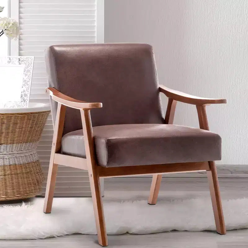 Fauteuil d'appoint Okak Leisure, fauteuil de salon avec dossier extra-épais, fauteuil à oreilles avec pieds en bois massif pour salle de lecture, chambre à coucher