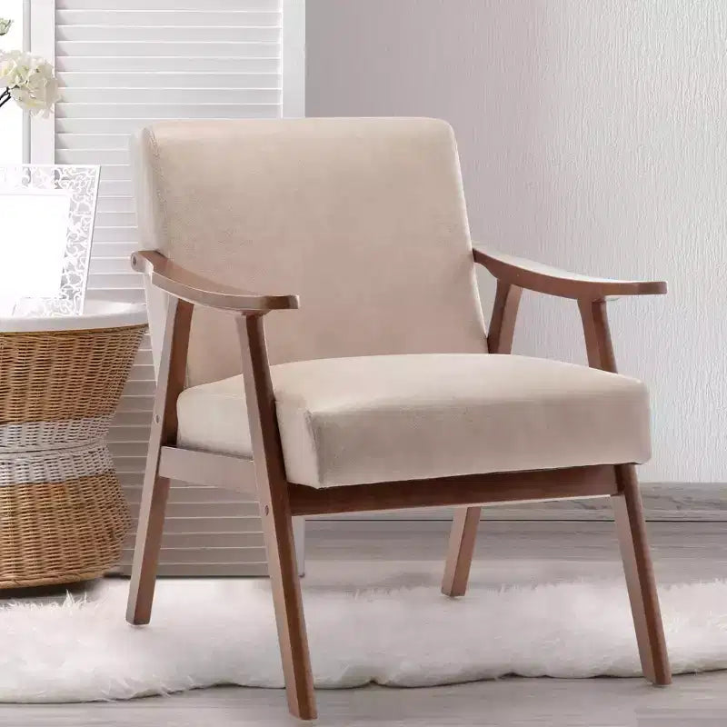 Fauteuil d'appoint Okak Leisure, fauteuil de salon avec dossier extra-épais, fauteuil à oreilles avec pieds en bois massif pour salle de lecture, chambre à coucher