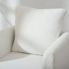 Fauteuil d'appoint en tissu Okak, chaise de lecture pour salon avec revêtement doux et oreiller, fauteuil avec pieds en bois massif pour salon ou chambre à coucher.