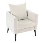 Fauteuil d'appoint en tissu Okak, chaise de lecture pour salon avec revêtement doux et oreiller, fauteuil avec pieds en bois massif pour salon ou chambre à coucher.