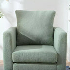 Fauteuil d'appoint en tissu Okak, chaise de lecture pour salon avec revêtement doux et oreiller, fauteuil avec pieds en bois massif pour salon ou chambre à coucher.