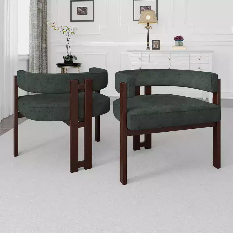 Okak Chaise de salle à manger élégante, lot de 2 fauteuils d'appoint avec coussin en tissu Teddy, chaise de salle à manger à 3 pieds ouverts pour salon, chambre à coucher