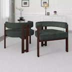 Okak Chaise de salle à manger élégante, lot de 2 fauteuils d'appoint avec coussin en tissu Teddy, chaise de salle à manger à 3 pieds ouverts pour salon, chambre à coucher
