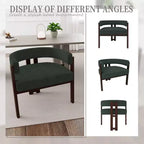 Okak Chaise de salle à manger élégante, lot de 2 fauteuils d'appoint avec coussin en tissu Teddy, chaise de salle à manger à 3 pieds ouverts pour salon, chambre à coucher